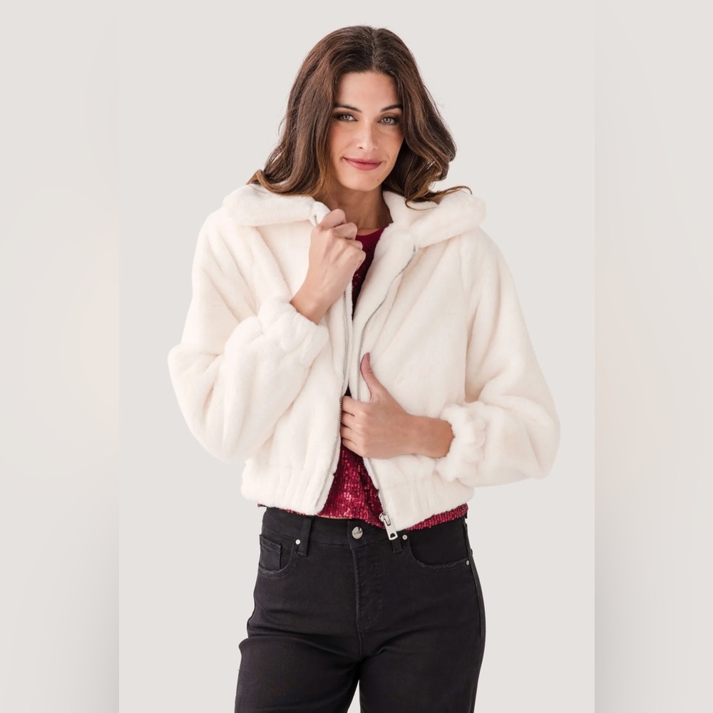 Faux fur bomber jacket